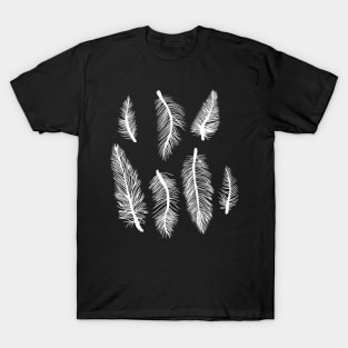 Feather Print Shirt Boho Goth Punk Nature Witchy T-Shirt